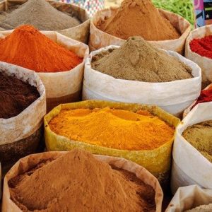 Morocco, spices at market